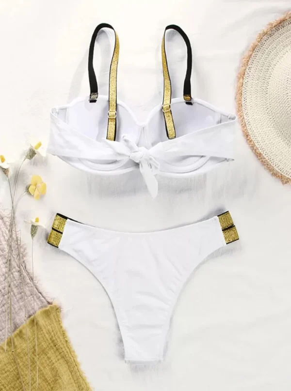 Maillot de bain bandeau coque avec bretelles Ariana (blanc non porté dos)