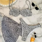 Maillot de bain bikini léopard 3 pièces Fauve (zoom) Maillot de bain bikini léopard 3 pièces Fauve (zoom)