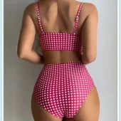 Maillot de bain deux pièces imprimé Vichy Lilith (dos) Maillot de bain deux pièces imprimé Vichy Lilith (dos)