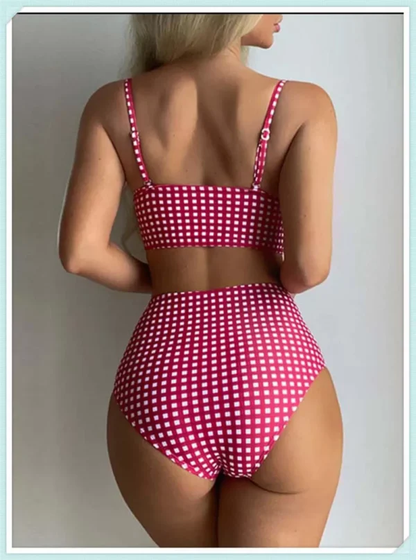 Maillot de bain deux pièces imprimé Vichy Lilith (dos) Maillot de bain deux pièces imprimé Vichy Lilith (dos)
