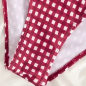 Maillot de bain deux pièces imprimé Vichy Lilith (zoom bas) Maillot de bain deux pièces imprimé Vichy Lilith (zoom bas)