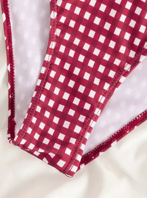 Maillot de bain deux pièces imprimé Vichy Lilith (zoom bas) Maillot de bain deux pièces imprimé Vichy Lilith (zoom bas)