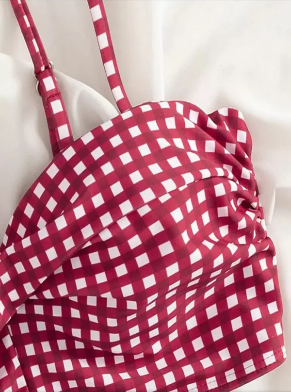 Maillot de bain deux pièces imprimé Vichy Lilith (zoom haut) Maillot de bain deux pièces imprimé Vichy Lilith (zoom haut)