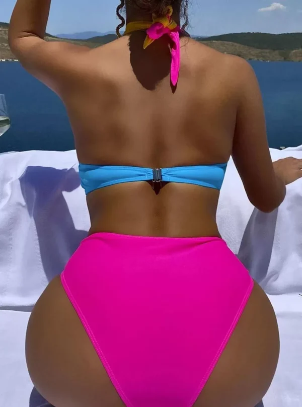 Monokini croisé sur le devant multicolore Mia (dos) Monokini croisé sur le devant multicolore Mia (dos)