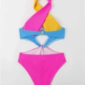 Monokini croisé sur le devant multicolore Mia (non porté dos) Monokini croisé sur le devant multicolore Mia (non porté dos)