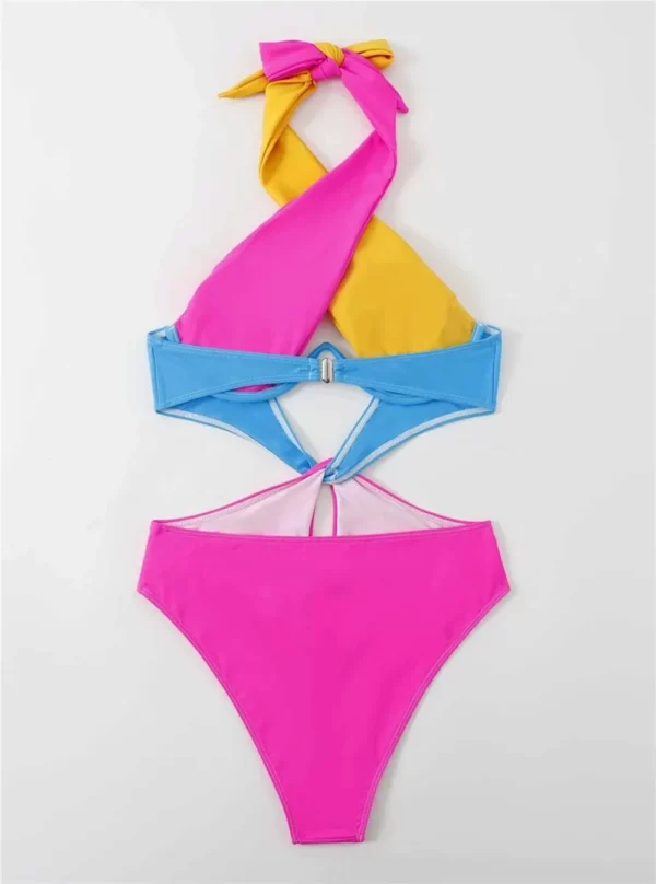 Monokini croisé sur le devant multicolore Mia (non porté dos) Monokini croisé sur le devant multicolore Mia (non porté dos)