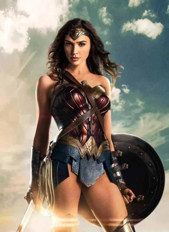 gal gadot en wonder woman costume pour le film