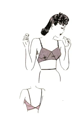 Dessin femme en soutien gorge vu de face et de dos