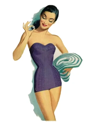 dessin de femme en tenue balnéaire vu de face