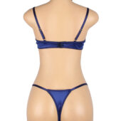 Ensemble sexy en velours bleu Saphir