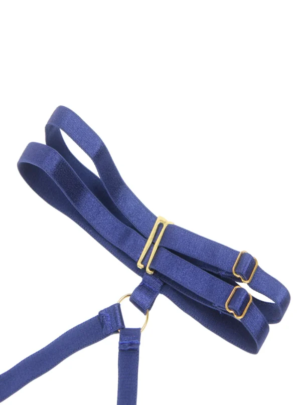 Ensemble sexy en velours bleu Saphir (harnais)