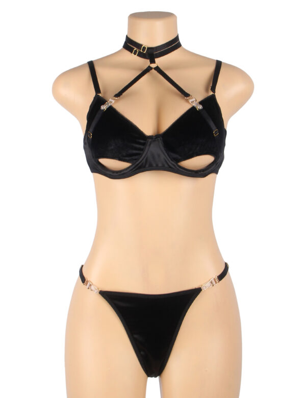 Ensemble sexy en velours noir Intense