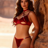 Lingerie en velours rouge Ruby (1) Lingerie en velours rouge Ruby