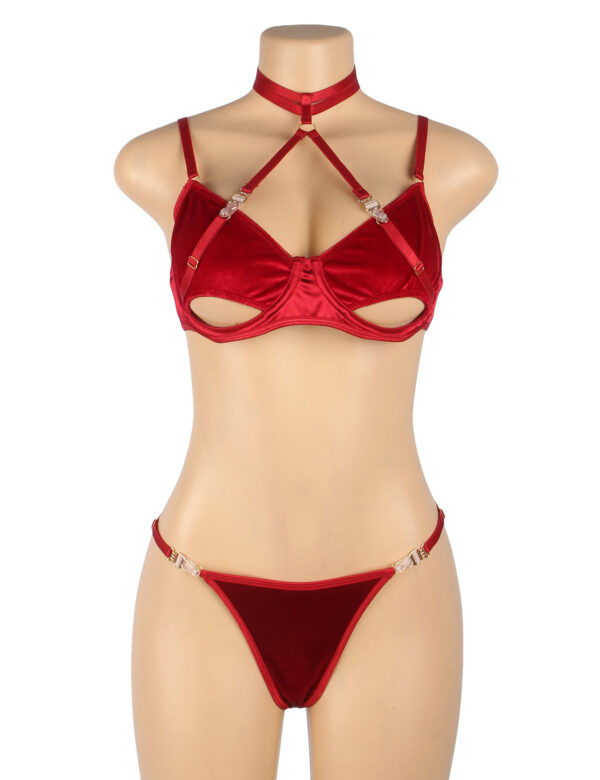 Lingerie en velours rouge Ruby (2) Lingerie en velours rouge Ruby