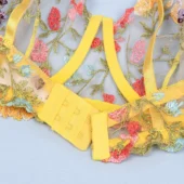 Ensemble transparent jaune à fleurs avec porte-jarretelles Summer (détails 2)