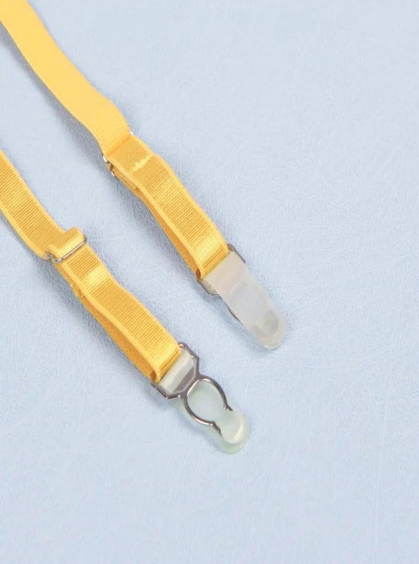 Ensemble transparent jaune à fleurs avec porte-jarretelles Summer (zoom)