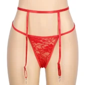 Nuisette avec porte-jarretelles Mère Noël rouge (string et porte jarretelles)