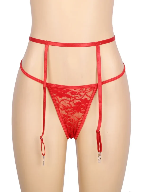 Nuisette avec porte-jarretelles Mère Noël rouge (string et porte jarretelles)