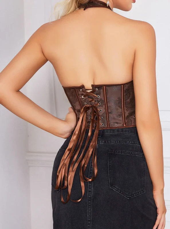 Bustier marron bretelles et dos-nu (7)
