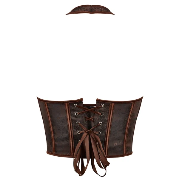Bustier-marron-dos-nu-Sybille-dos-fond-blanc Bustier Sybille marron dos nu avec laçage, vue dos — Shivaleecious