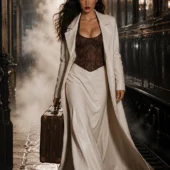 Bustier-marron-dos-nu-Sybille-editorial Bustier brocart Sybille marron porté en look éditorial — Shivaleecious