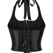 Bustier noir en satin (arrière)
