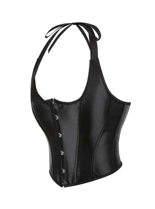 Bustier noir en satin (profil)