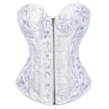 Corset blanc chic à fermeture éclair (3)