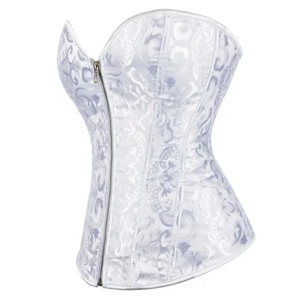 Corset blanc chic à fermeture éclair (4)