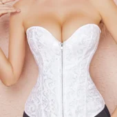 Corset blanc chic à fermeture éclair (6)
