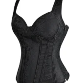Corset bustier noir à bretelles (3) Corset bustier noir à bretelles (3)