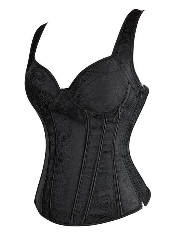 Corset bustier noir à bretelles (3) Corset bustier noir à bretelles (3)