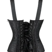 Corset bustier noir à bretelles (4) Corset bustier noir à bretelles (4)