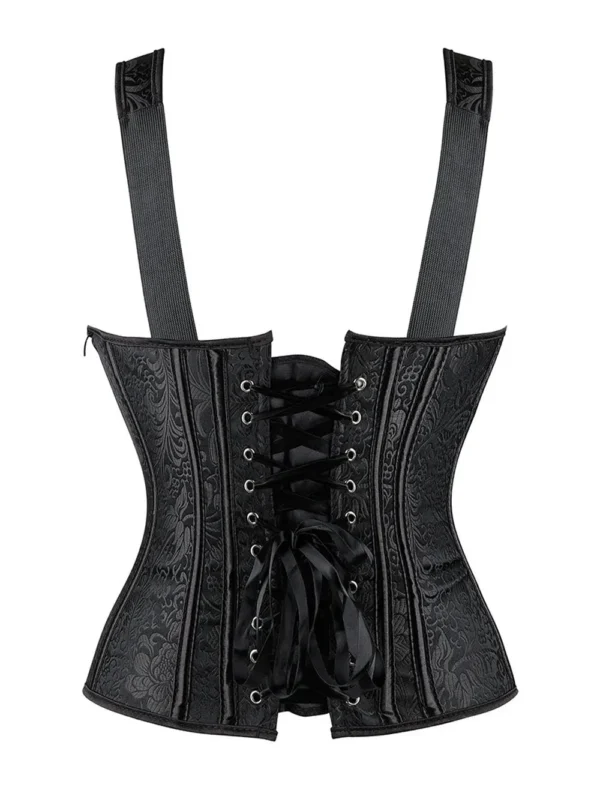 Corset bustier noir à bretelles (4) Corset bustier noir à bretelles (4)