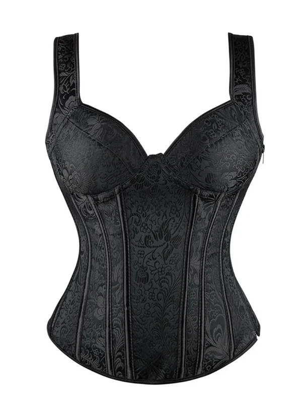 Corset bustier noir à bretelles (5) Corset bustier noir à bretelles (5)