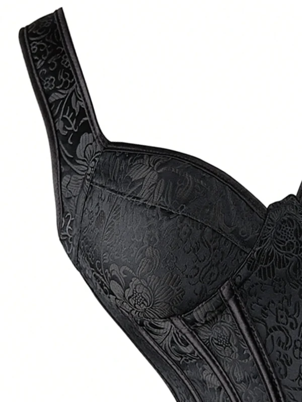 Corset bustier noir à bretelles (7) Corset bustier noir à bretelles (7)