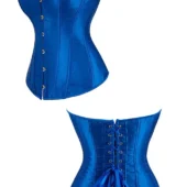 Corset en satin bleu, vue profil et dos — Shivaleecious