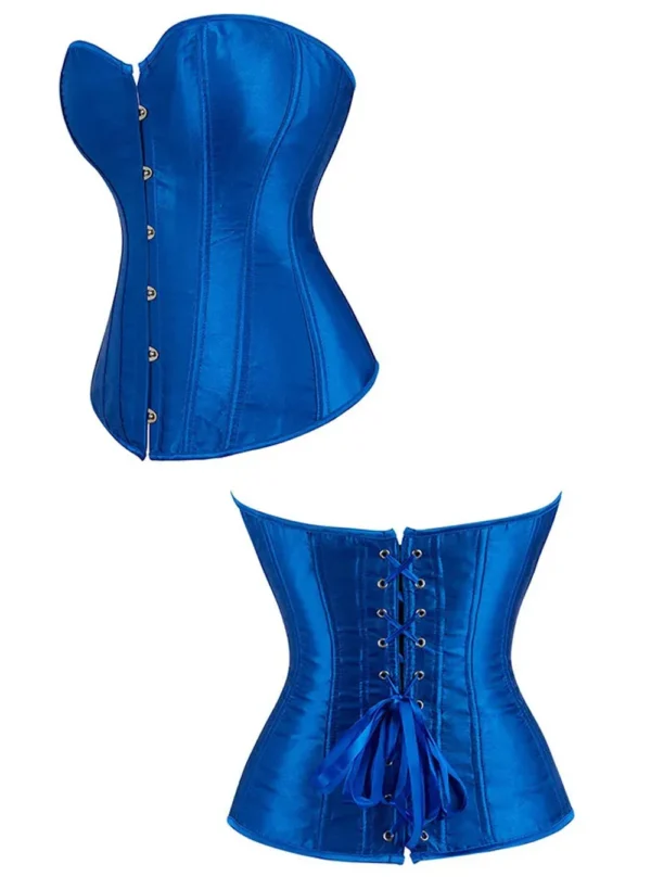 Corset en satin bleu, vue profil et dos — Shivaleecious
