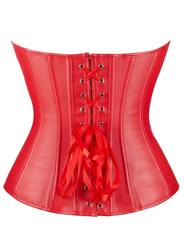 Corset simili cuir rouge Crimson (6) Corset simili cuir rouge Crimson (6)