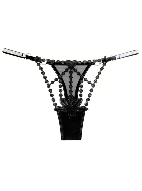string brodé chic Amalia (noir)