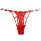string brodé chic Amalia (rouge clair)