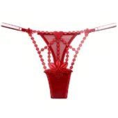 string brodé chic Amalia (rouge foncé)