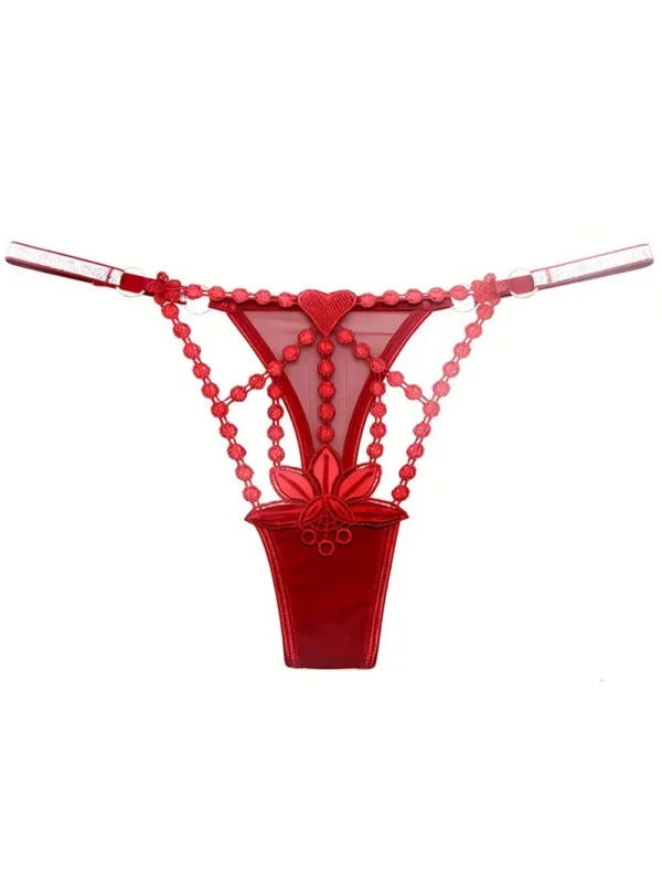 string brodé chic Amalia (rouge foncé)