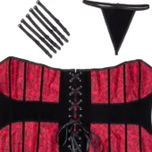 Bustier corset jarretelles amovibles Coquelicot (détails arrière) Bustier corset jarretelles amovibles Coquelicot (détails arrière)