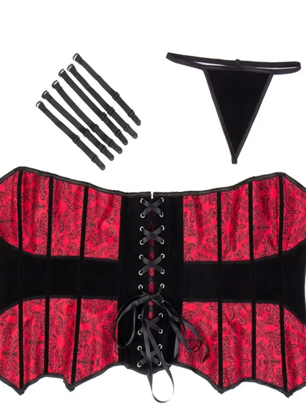 Bustier corset jarretelles amovibles Coquelicot (détails arrière) Bustier corset jarretelles amovibles Coquelicot (détails arrière)