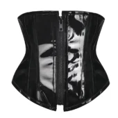 Corset Serre-Taille en Vinyle Noir Laqué Hypnos Corset Serre-Taille en Vinyle Noir Laqué Hypnos