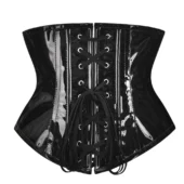 Corset Serre-Taille en Vinyle Noir Laqué Hypnos (arrière) Corset Serre-Taille en Vinyle Noir Laqué Hypnos (arrière)