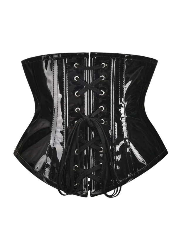 Corset Serre-Taille en Vinyle Noir Laqué Hypnos (arrière) Corset Serre-Taille en Vinyle Noir Laqué Hypnos (arrière)