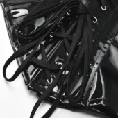 Corset Serre-Taille en Vinyle Noir Laqué Hypnos (laçage) Corset Serre-Taille en Vinyle Noir Laqué Hypnos (laçage)