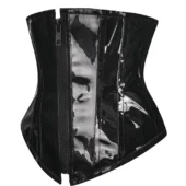 Corset Serre-Taille en Vinyle Noir Laqué Hypnos (profil) Corset Serre-Taille en Vinyle Noir Laqué Hypnos